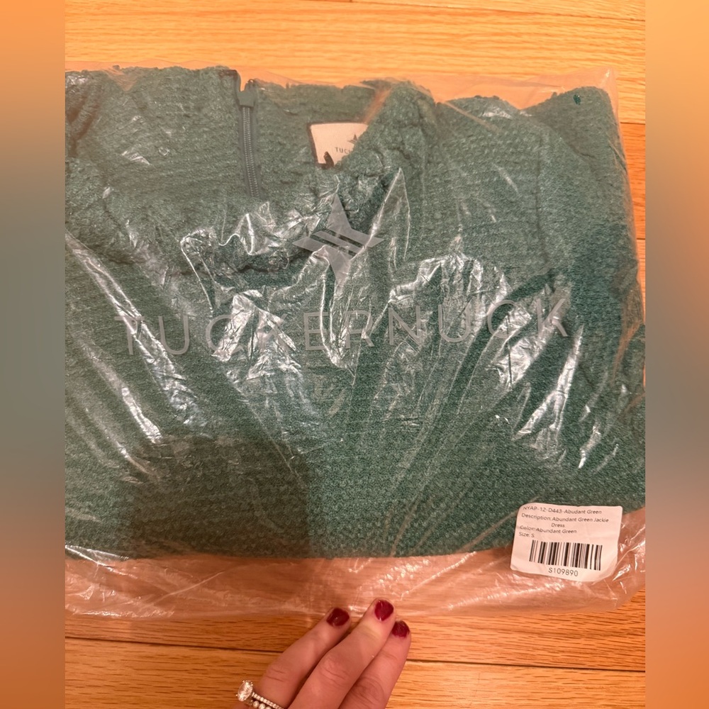 NWT Tuckernuck Emerald Green Tweed Jackie Dress NWT - Picture 7 of 10